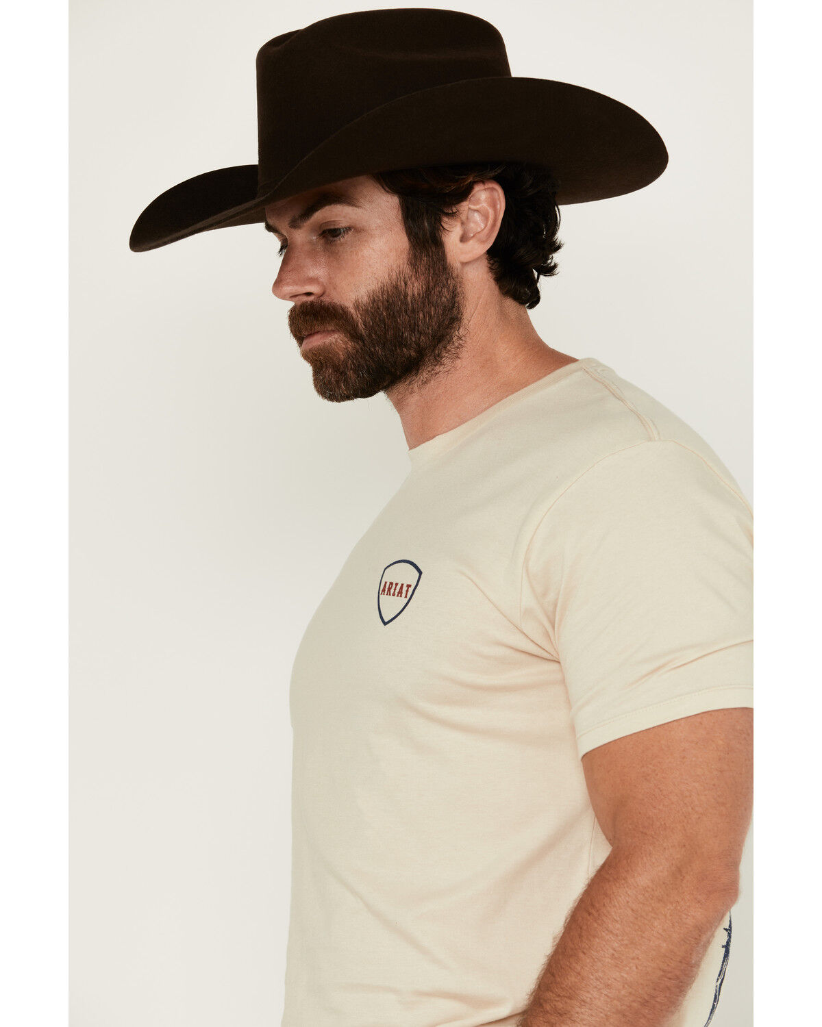 Image #3 - Ariat Men's Barbed Flag Short Sleeve Graphic T-Shirt, Natural, hi-res
