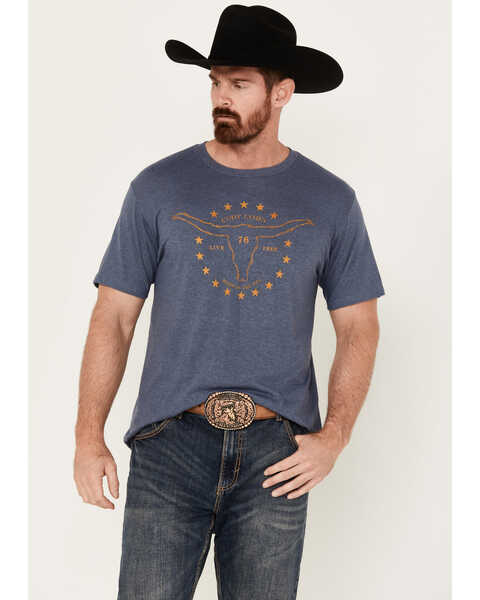 Cody James Men's Star Steer Short Sleeve Graphic T-Shirt, Light Blue, hi-res