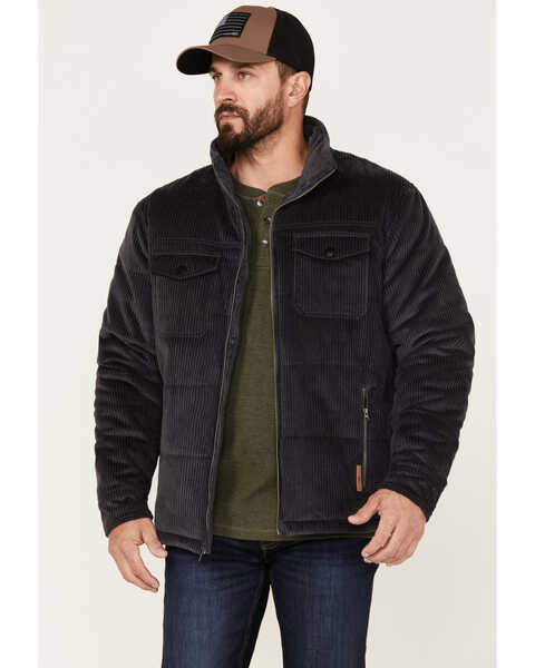 Powder River Outfitters Men's Corduroy Solid Puffer Jacket, Charcoal, hi-res