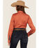 Image #4 - Cinch Women's Tonal Striped Long Sleeve Button-Down Western Shirt, Coral, hi-res