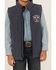 Image #3 - Cowboy Hardware Boys' Cowboy Nation Poly Shell Vest, Steel Blue, hi-res