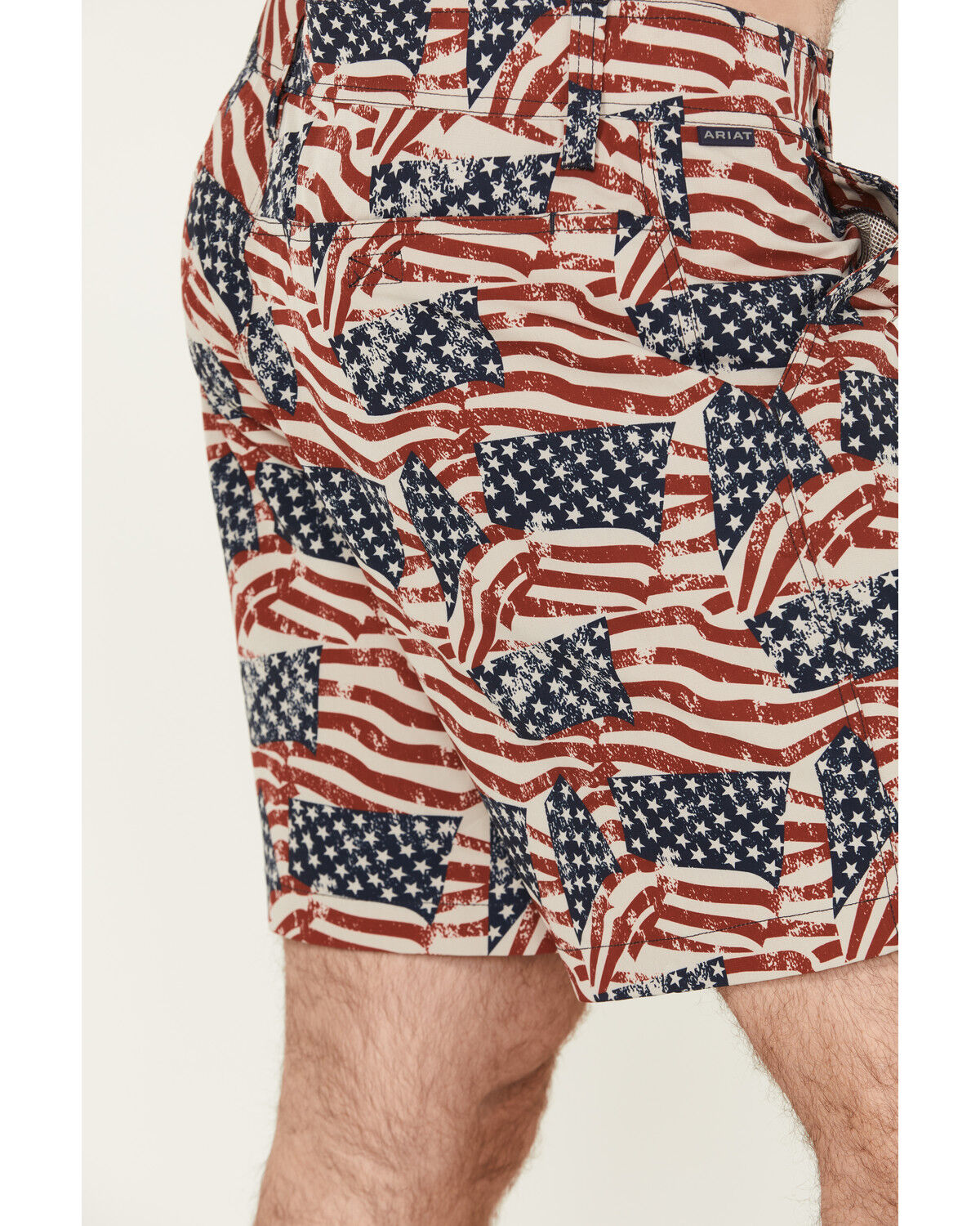 Image #4 - Ariat Men's US Flag Print Tek Shorts, Multi, hi-res