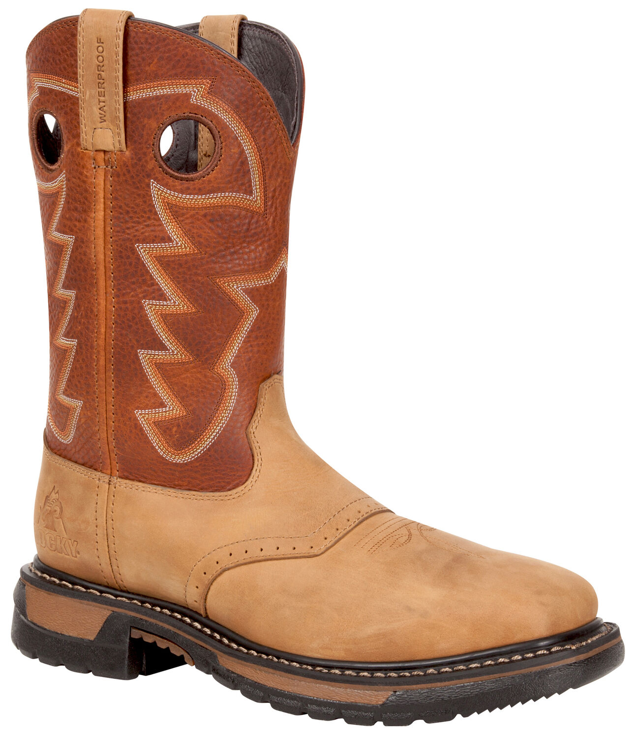 Image #1 - Rocky Men's Original Ride Waterproof Western Boots - Steel Toe, , hi-res