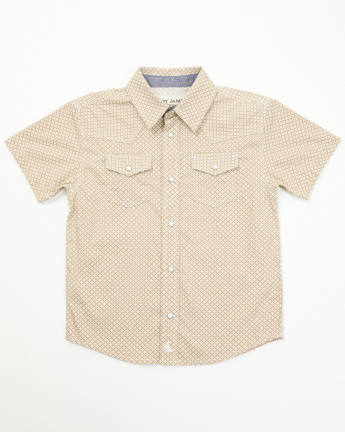 Cody James Toddler Boys' Grill and Greet Medallion Print Short Sleeve Snap Western Shirt, Tan, hi-res