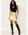 Image #1 - Molly Bracken Women's Metallic Mini Skirt, Gold, hi-res