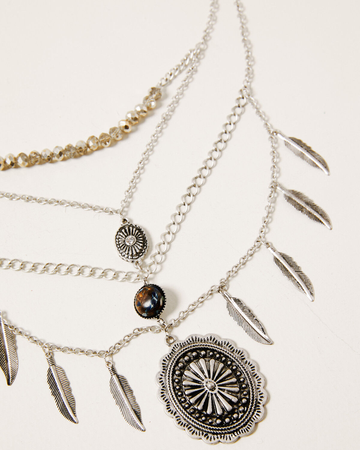 Image #3 - Shyanne Women's Claire Multi-Layered Concho Necklace, Silver, hi-res