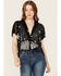 Image #1 - Rock & Roll Denim Women's Star Sequins Fringe Bolero, Black, hi-res