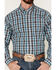 Image #3 - Ariat Men's Team Cade Small Plaid Print Long Sleeve Button-Down Shirt, Turquoise, hi-res