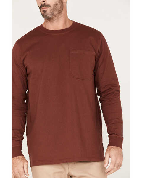Image #2 - Hawx Men's Forge Solid Work Pocket T-Shirt - Big & Tall , Dark Red, hi-res