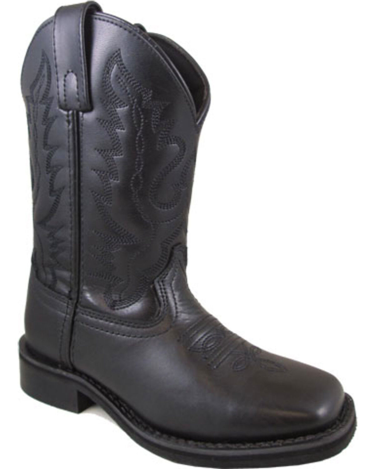 Image #1 - Smoky Mountain Boys' Outlaw Western Boots - Square Toe, Black, hi-res