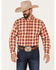 Image #1 - Ariat Men's Nayel Stretch Plaid Pro Button Down Western Shirt , Red, hi-res