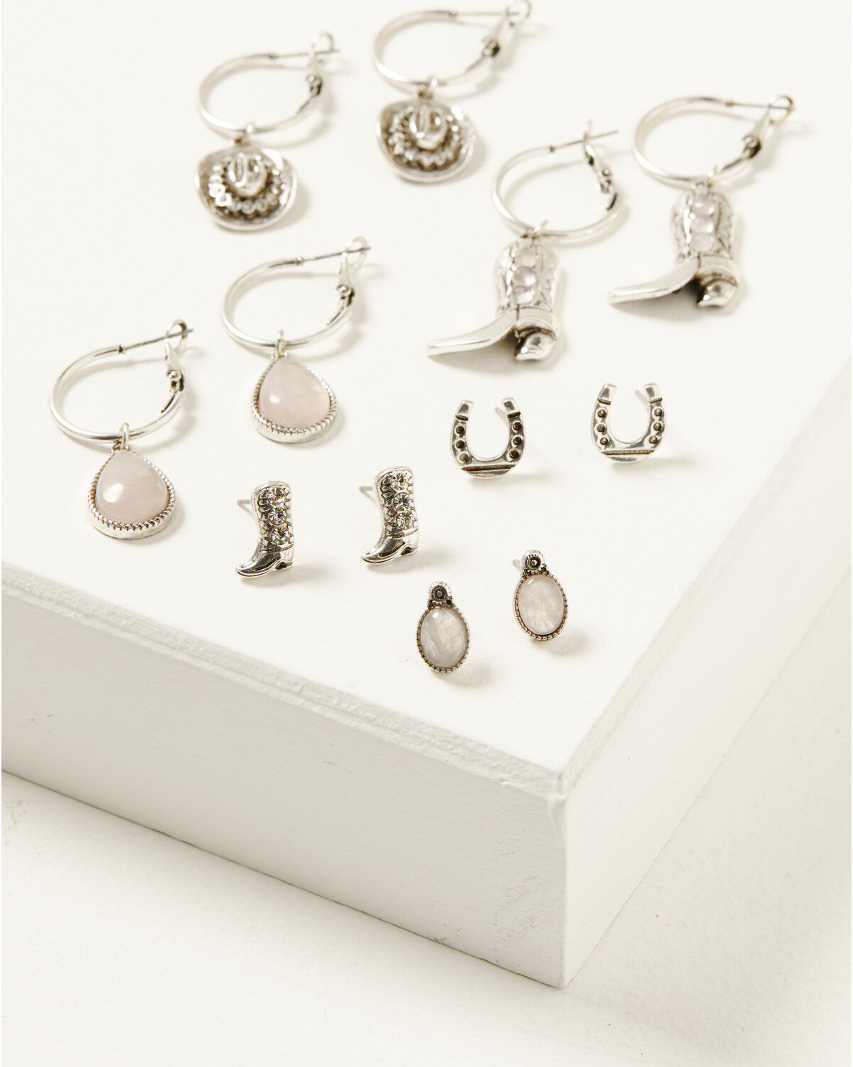 Image #1 - Shyanne Women's Moonbeam Western Earrings Set - 6 Piece, Silver, hi-res