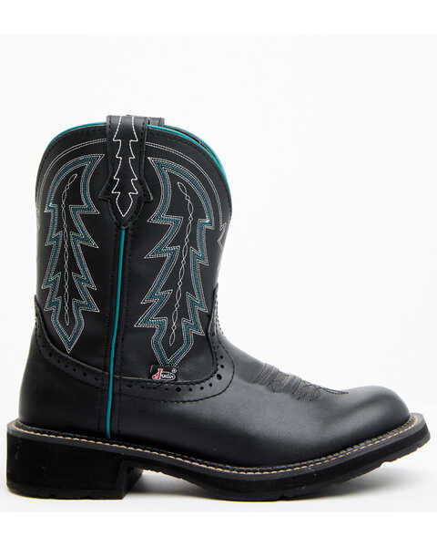 Image #2 - Justin Women's Lyla Western Boots - Round Toe, Black, hi-res