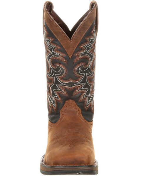 Image #5 - Durango Men's Rebel Pull On Western Performance Boots - Broad Square Toe, Chocolate, hi-res