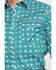 Rock 47 By Wrangler Men's Teal Geo Print Long Sleeve Western Shirt , Teal, hi-res