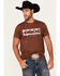 Image #1 - RANK 45® Men's Logo Southwestern Print Short Sleeve Graphic T-Shirt, Coffee, hi-res