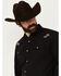 Image #2 - Ariat Men's Sendero Skull Embroidered Long Sleeve Snap Western Shirt , Black, hi-res