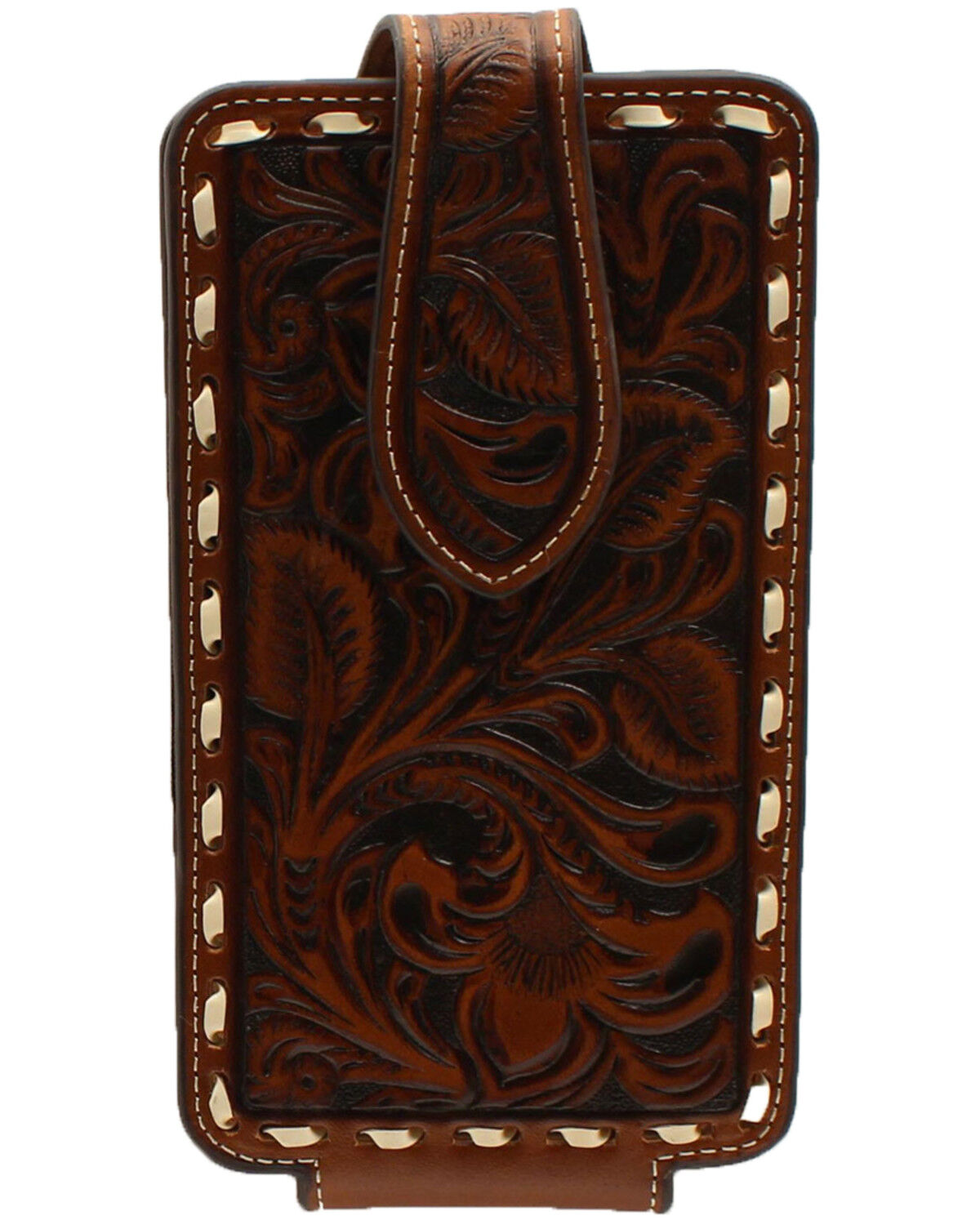 Image #1 - Ariat Men's Cell Phone Case Tooled Wallet, Brown, hi-res