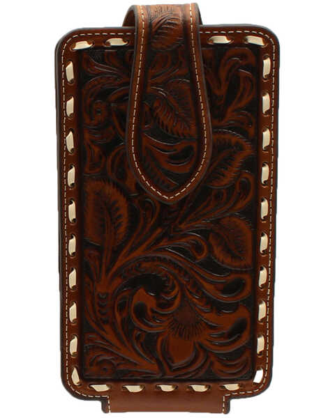 Ariat Men's Cell Phone Case Tooled Wallet , Brown, hi-res
