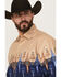 Image #2 - Panhandle Men's Southwestern Print Border Long Sleeve Snap Western Shirt, Navy, hi-res