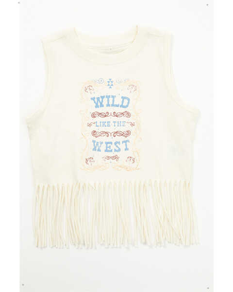 Shyanne Toddler Girls' Wild Like The West Fringe Graphic Tank Top , Cream, hi-res