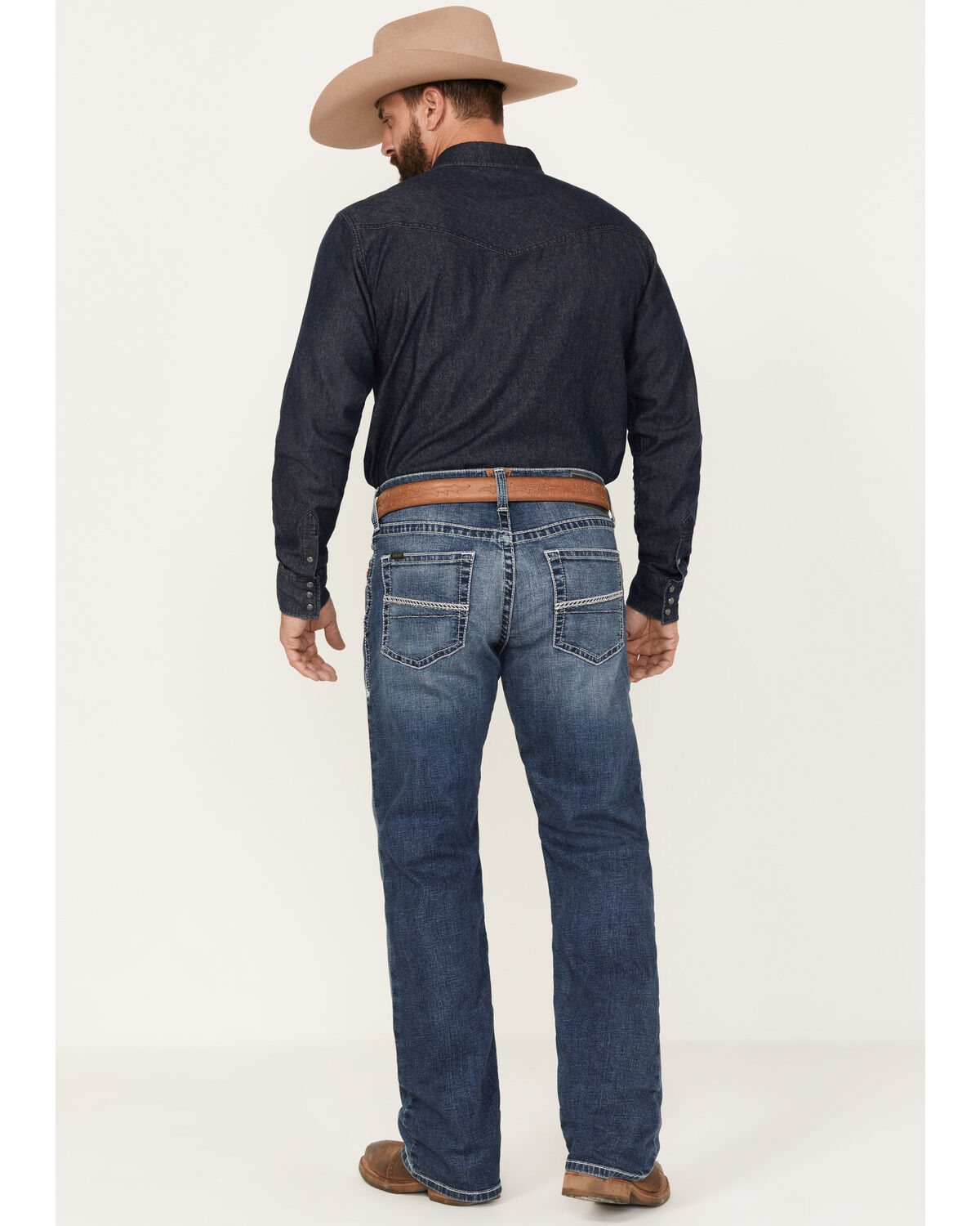 Image #3 - Ariat Men's M4 Relaxed Hugo Boot Cut Stretch Denim Jeans - Big, Blue, hi-res