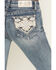 Image #2 - Grace In LA Women's Medium Wash Mid Rise Geo Embroidered Bootcut Stretch Denim Jeans, Medium Wash, hi-res