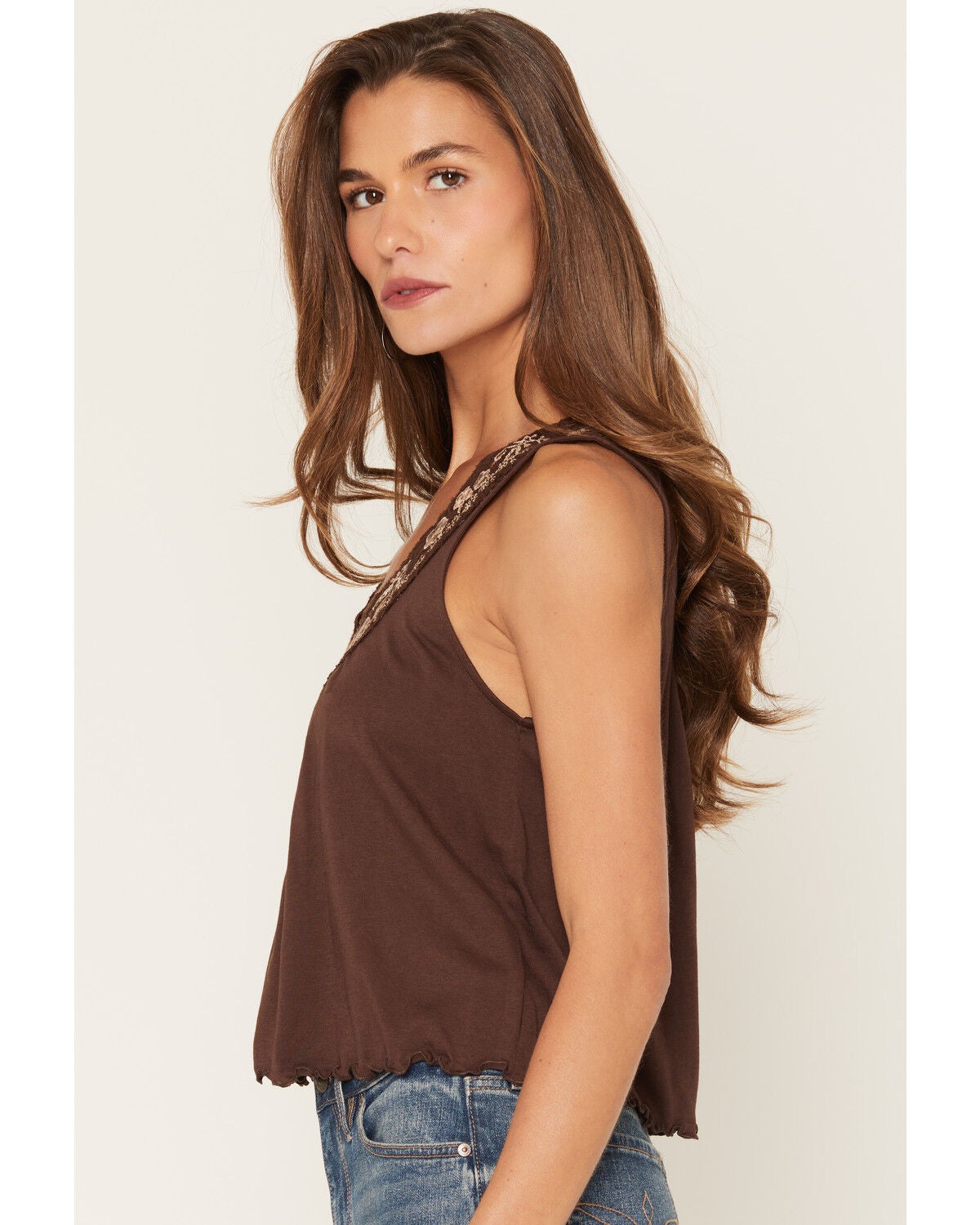 Image #2 - Shyanne Women's Evers Floral Embroidered Sleeveless Tank Top, Dark Brown, hi-res