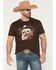 Image #1 - Cody James Men's Scenic Skull Head Short Sleeve Graphic T-Shirt, Dark Brown, hi-res