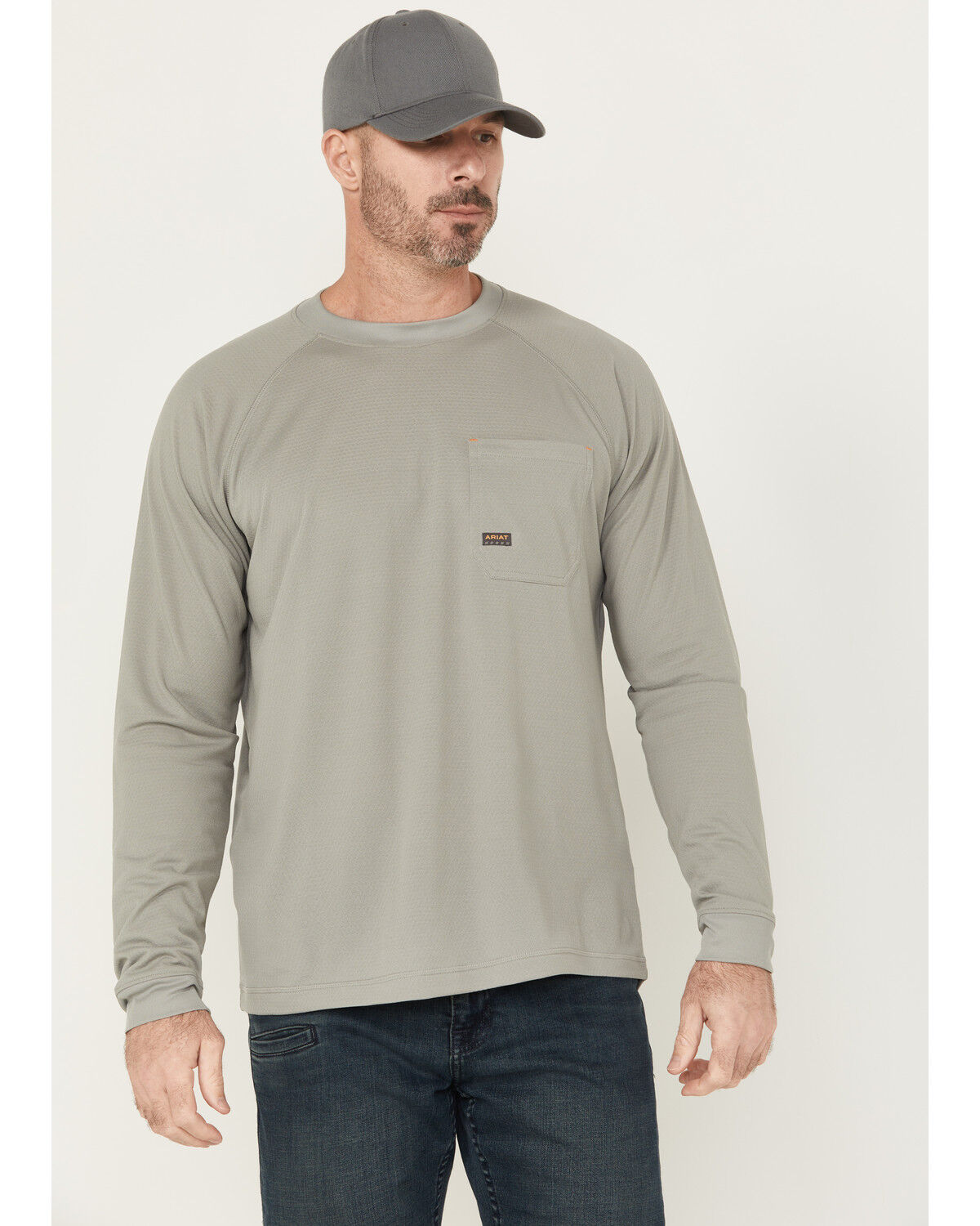 Image #1 - Ariat Men's Rebar Heat Fighter Long Sleeve Work Shirt, Dark Grey, hi-res