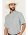 Image #2 - Cinch Men's Geo Print Arenaflex Short Sleeve Button-Down Performance Stretch Western Shirt, Mint, hi-res