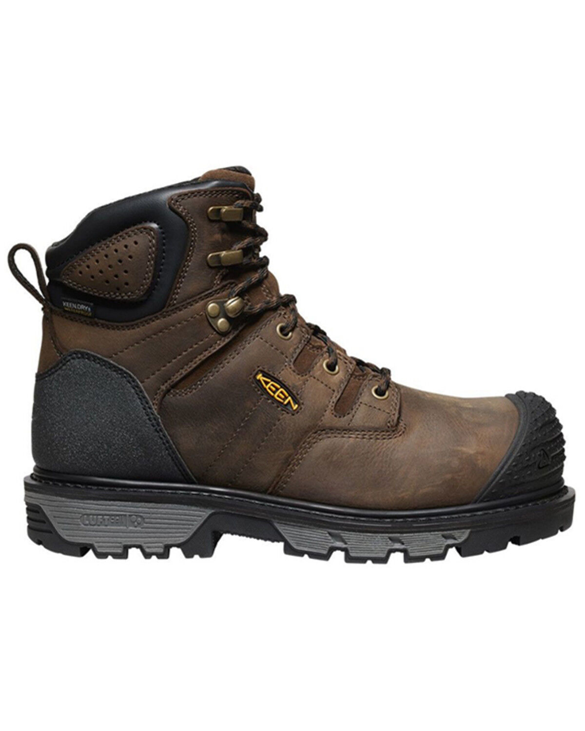 Image #2 - Keen Men's 6" Camden Waterproof Work Boots - Carbon Fiber Toe, Brown, hi-res