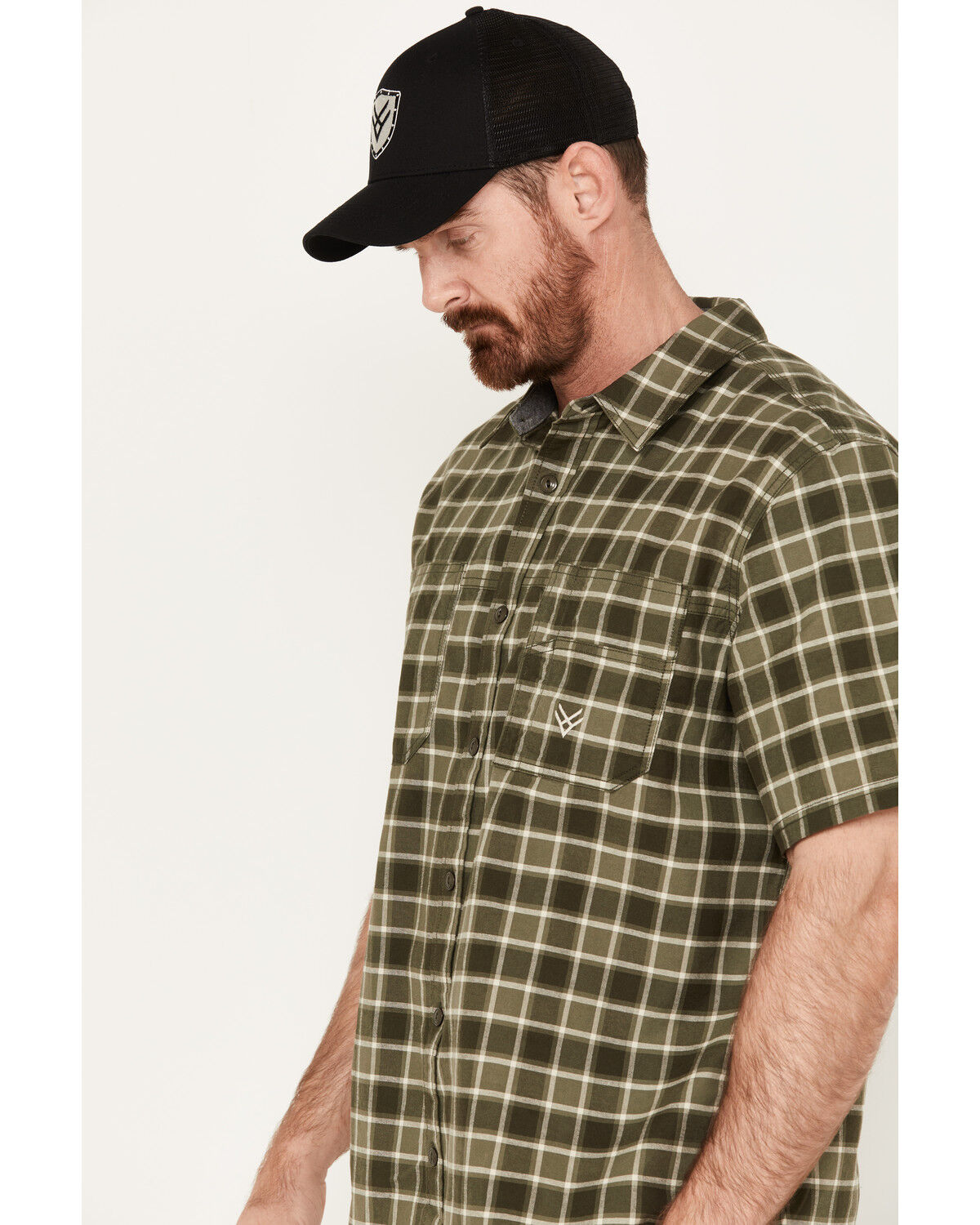 Image #2 - Hawx Men's Oxford Short Sleeve Button-Down Work Shirt, Olive, hi-res