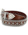 Shyanne Women's Rhinestone Print Belt, Brown, hi-res