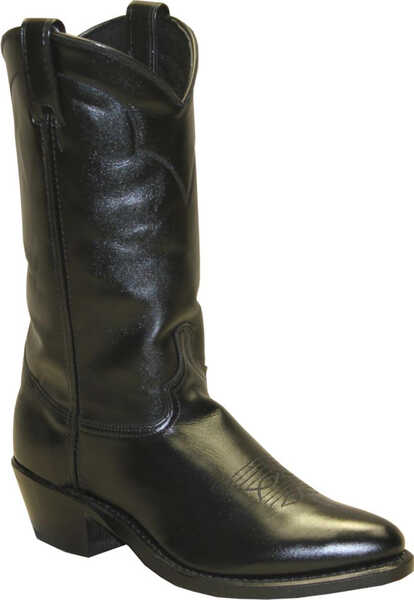 Image #1 - Abilene Polished Cowhide Boots - Medium Toe, Black, hi-res