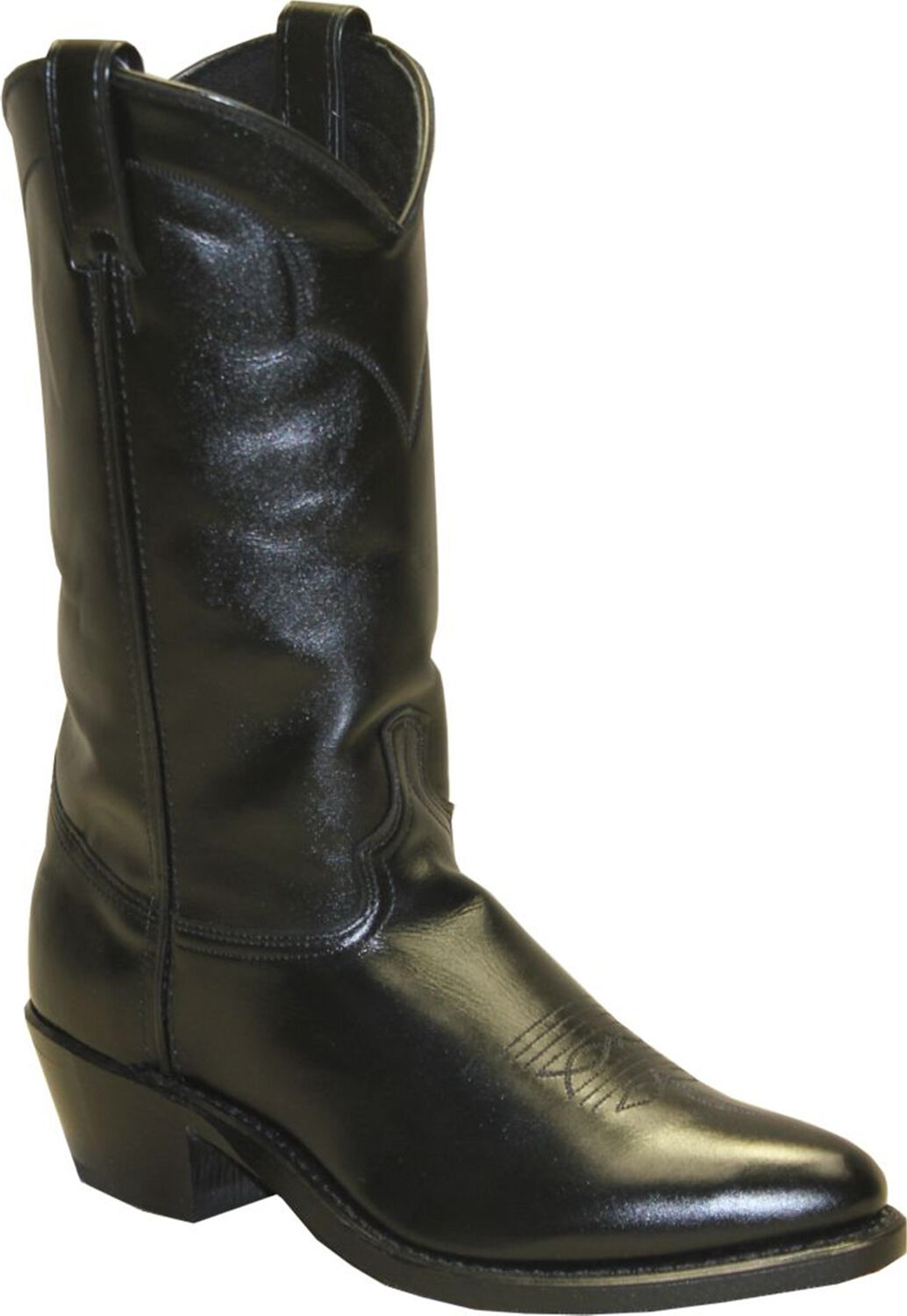 Image #1 - Abilene Polished Cowhide Boots - Round Toe, Black, hi-res