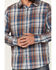 Image #3 - Brothers and Sons Men's Plaid Print Long Sleeve Button Down Performance Western Shirt, Dark Blue, hi-res