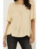 Image #3 - Band Of The Free Women's Solid Short Sleeve Ruffle Blouse, Sand, hi-res