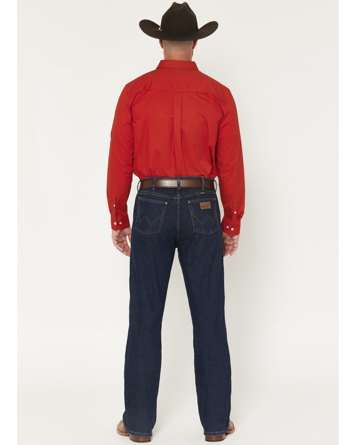 Image #3 - Wrangler Men's 14MWZ Cowboy Cut&reg; Dark Wash Flannel Lined Straight Stretch Denim Jeans, Dark Wash, hi-res