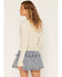 Image #4 - Miss Me Women's Tie Front Ruffle Long Sleeve Top, Natural, hi-res