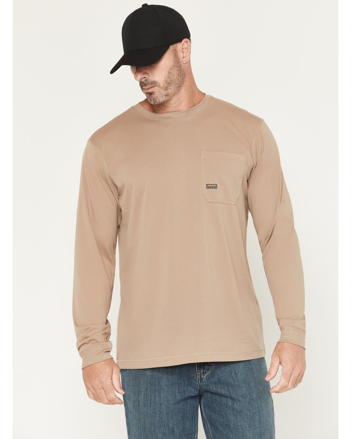 Image #2 - Ariat Men's Rebar Heat Fighter Long Sleeve Work Shirt, Beige, hi-res