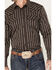 Image #3 - Gibson Men's Hideout Striped Long Sleeve Snap Western Shirt, Black, hi-res