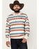 Image #1 - Hooey Men's Mesa Serape Striped Hooded Sweatshirt, Cream, hi-res