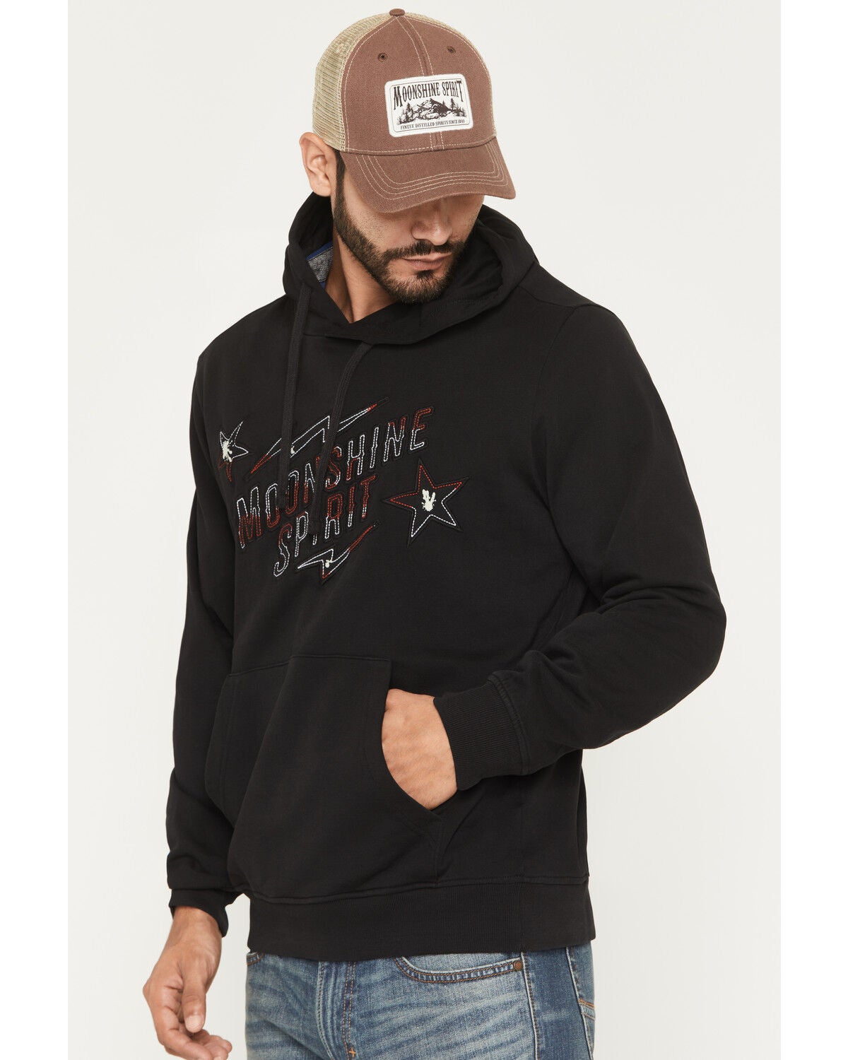 Image #3 - Moonshine Spirit&reg; Men's Mealer Logo Hooded Sweatshirt, Black, hi-res