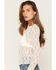 Image #2 - Ash & Violet Women's Lace Stretch Sheer Top, White, hi-res
