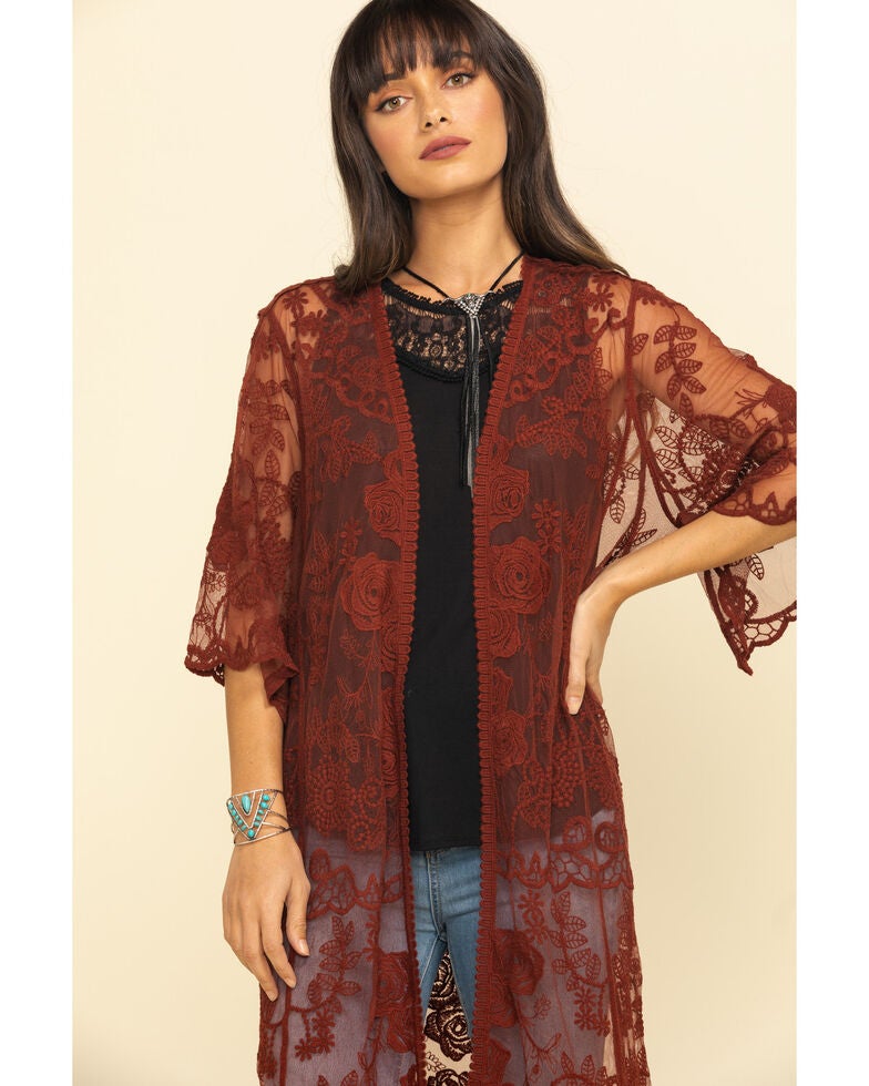 Shyanne Women's Lace Duster Kimono Country Outfitter