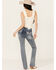 Image #1 - Grace In LA Women's Medium Wash Dreamcatcher Sequin Bootcut Stretch Denim Jeans, Medium Wash, hi-res