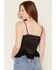 Image #4 - Miss Me Women's Lace Trim Bow Cami, Black, hi-res