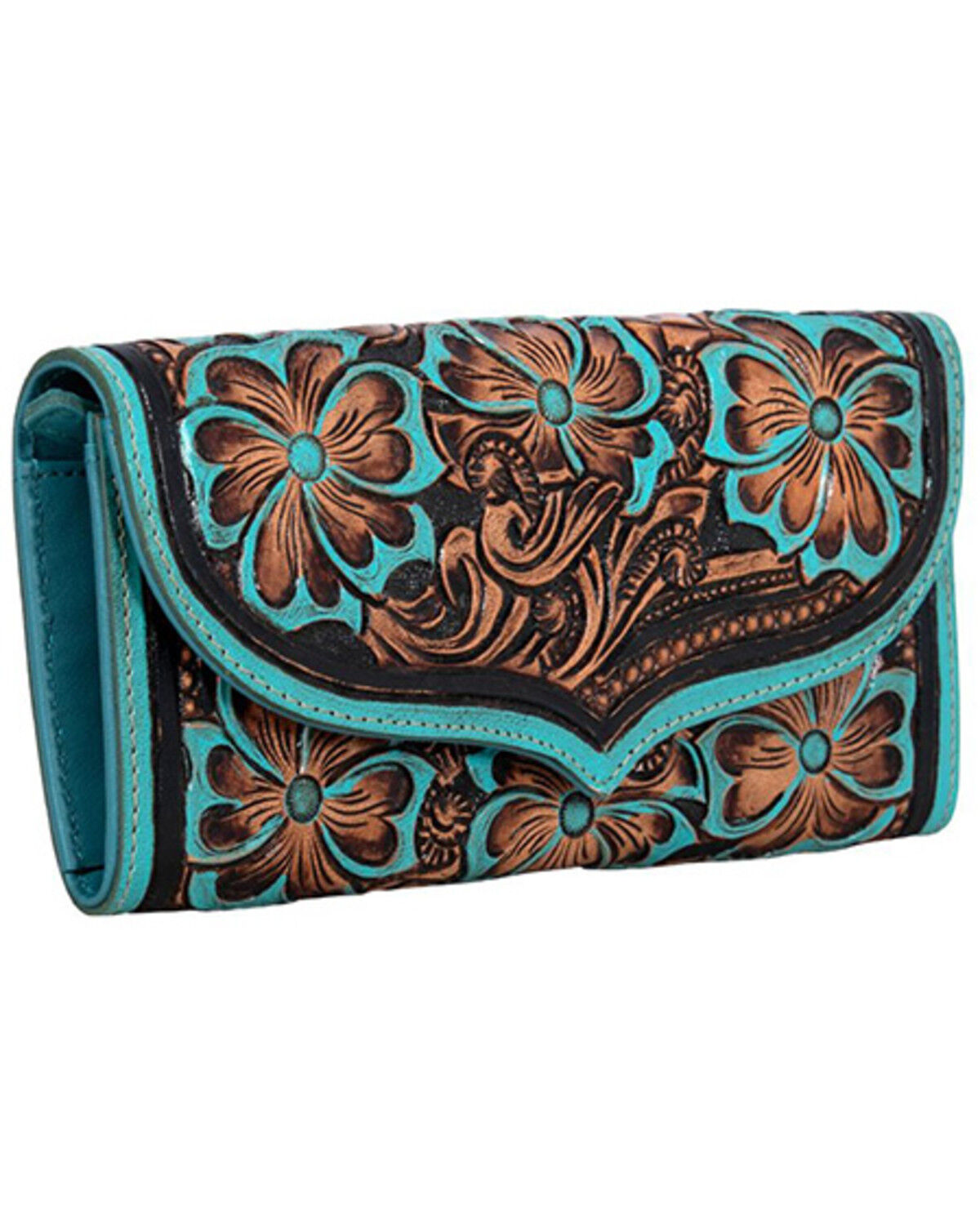 Image #2 - Myra Bag Women's Flower Crest Ridge Wallet, Turquoise, hi-res
