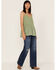 Image #2 - Cleo + Wolf Women's Smocked Button Front Woven Tank Top, Loden, hi-res